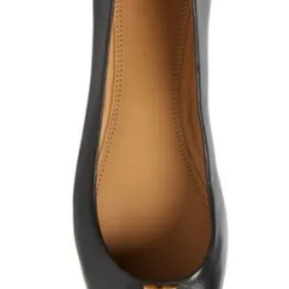 Tory Burch Everly Cap Toe Ballet Flats Genuine Nappa Leather - $50